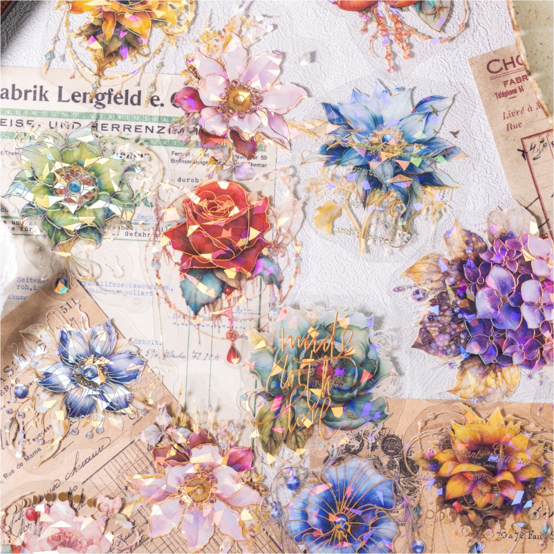 Embellishment Crafts - Adesivos florais perolados - 20 peças