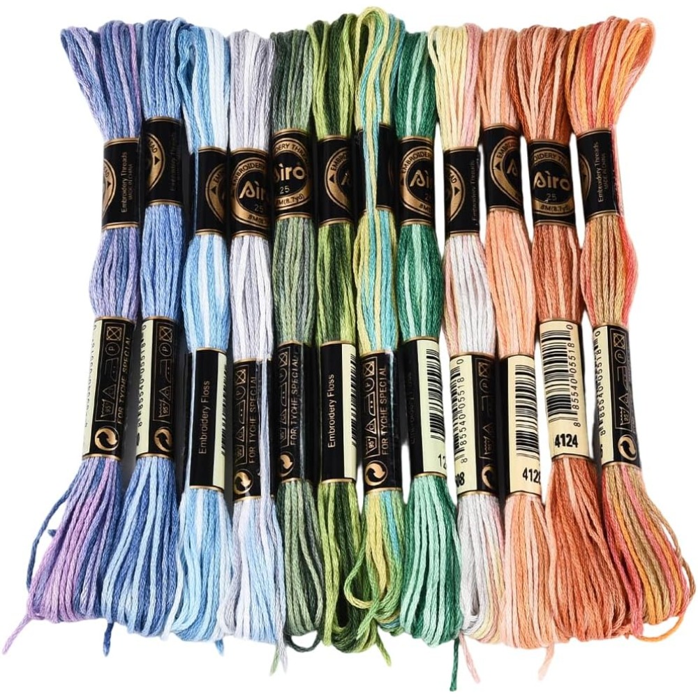 Embroidery Embellishments - 12 Meadas de Linha de Bordar