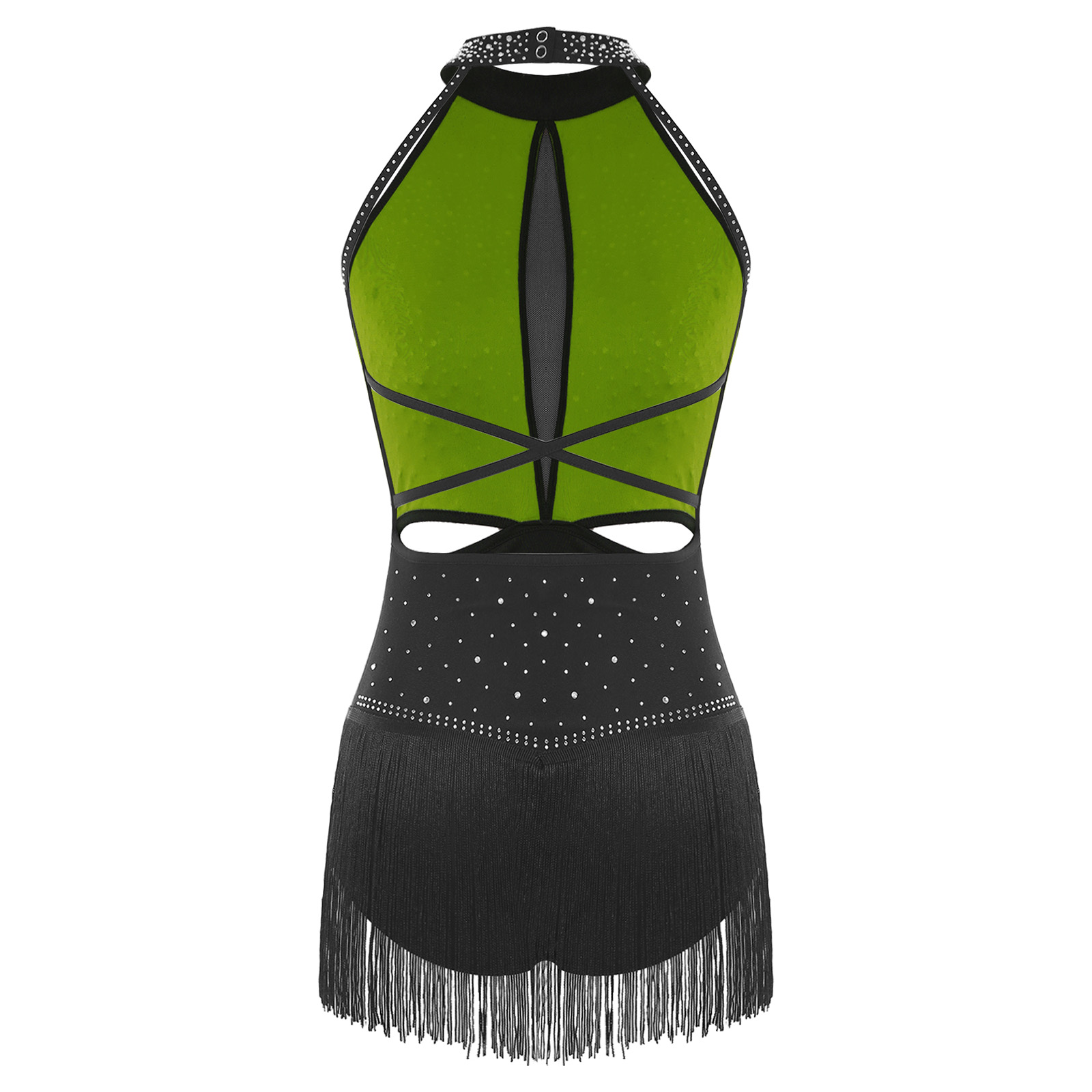 Mulheres dança vestidos rítmic - Rhinestone Banding Trim avaliação e preço