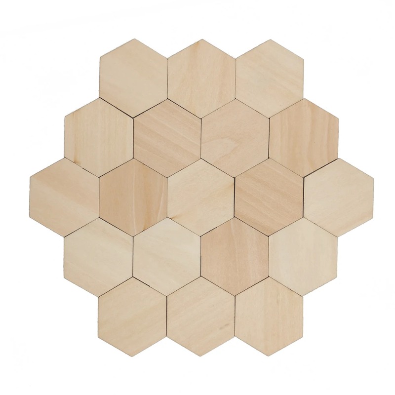 Fatias hexagonais de madeira e - Christmas Craft Embellishment avaliação e preço