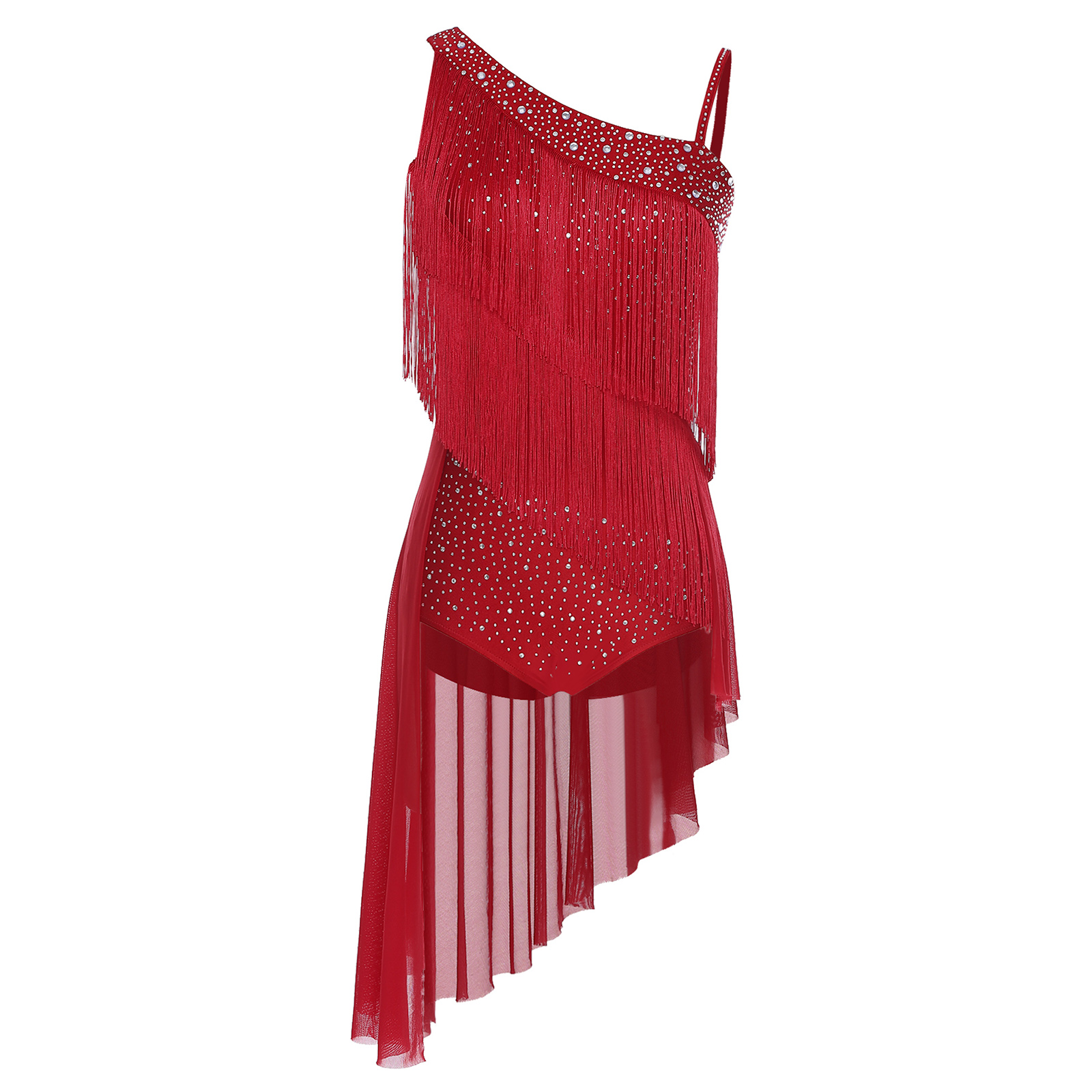 Mulheres borla dança latina co - Rhinestone Banding Trim avaliação e preço